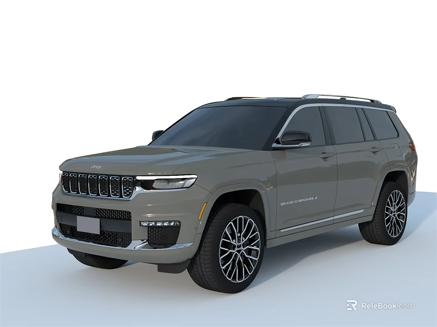 Gray Jeep Grand Cherokee SUV With Sleek Design And Alloy Wheels 3d model 