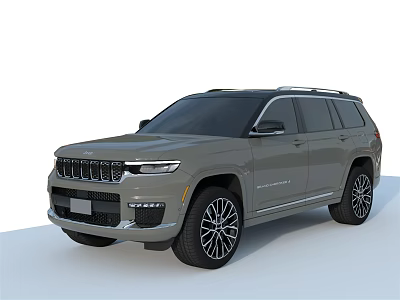 Gray Jeep Grand Cherokee SUV With Sleek Design And Alloy Wheels 3d model