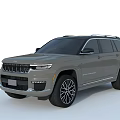 Gray Jeep Grand Cherokee SUV With Sleek Design And Alloy Wheels