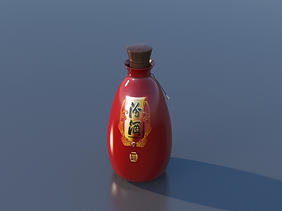 Fenjiu liquor bottle white wine bottle 3d model