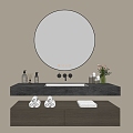 Modern Bathroom Cabinet Bathroom Counter Basin Bathroom Ornaments Mirror Cabinet Sink 3d model