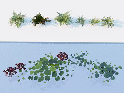 modern shrub plants flowers and plants 3d model