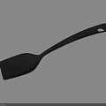 Durable Black Silicone Spatula Kitchen Utensil With Long Handle For Cooking 3d model