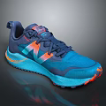 Stylish Blue Orange Red Sports Shoes With Modern Design And Comfortable Grip Sole For Daily Use