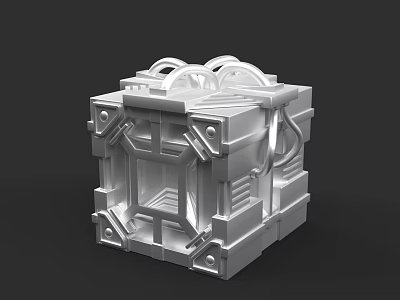 Detailed Silver Structured Electronic Device Enclosure With Mechanical Components Design 3d model
