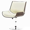 Modern Office Chair With Black Leather Upholstery Wooden Armrests And Adjustable Swivel Base