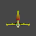 3D Animated Fox Like Game Character With Colorful Fur Green Ears And Open Arms
