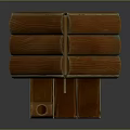 Wooden Birdhouse Structure With Sloped Roof Circular Entrance And Small Platform