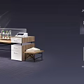 Modern Office Desk Workstation With Office Chair Plant And Drawer Cabinet