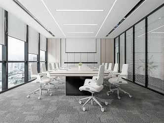 Modern Meeting Room Meeting Table and Chair 3d model