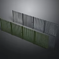Green and Gray Metal Fences With Slatted Design For Architectural Use