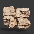 Natural Rock Formation Featuring Layered Surface Texture And Earthy Tones Design 3d model