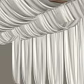 Elegant White Hanging Ceiling Drapery With Soft Pleated Design For Interior Decor 3d model