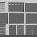 Various Window Roller Shutter Styles With Different Slat Patterns And Designs 3d model