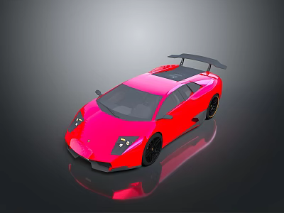Red Supercar With Black Rear Spoiler And Sleek Aerodynamic Body 3d model