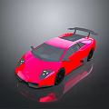Red Supercar With Black Rear Spoiler And Sleek Aerodynamic Body