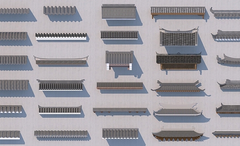 New Chinese Eaves Tiles 3d model