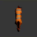 Orange Horse With Blue Bridle And Leg Wraps 3D Digital Rendering