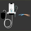 Professional Medical Device With Display Screen Control Panel And Connecting Tube Operated By Blue Gloves