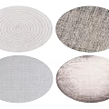 Round Carpets With White Gray Textured And Woven Patterns For Home Decor 3d model