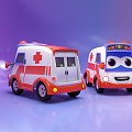 Cartoon ambulance cartoon car car minibus bus ambulance ambulance motor vehicle 3d model