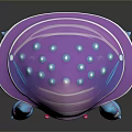 Game and Movie Character 3D Model With Vibrant Purple Blue Shell Top And Clawed Legs