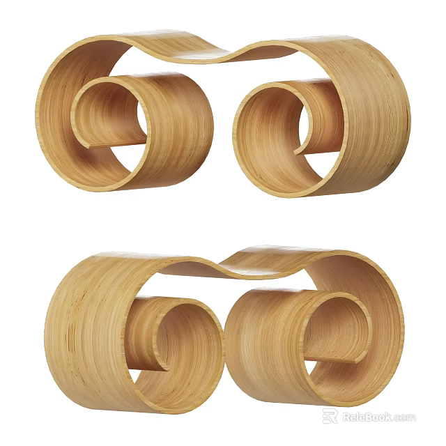 Modern Light Luxury Outdoor Chair With Bamboo Curved Design And Stylish Comfortable Structure 3d model 