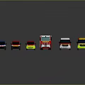 Colorful Toy Vehicle Collection Including Fire Truck Ambulance And Police Car