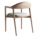 Modern Wooden Dining Chair with Upholstered Gray Seat and Light Wood Frame Design