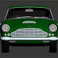 Green Vintage Sports Car With Classic Design And Sleek Shiny Exterior