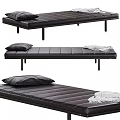 Comfortable Black Leather Chaise Lounge With Soft Pillow And Cozy Blanket Design