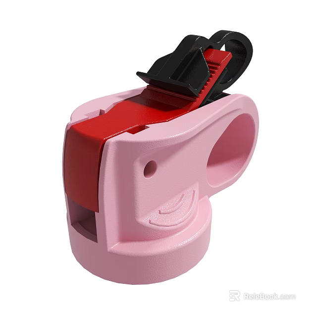 Pink Plastic Device Featuring Red And Black Components With Ergonomic Grip 3d model 