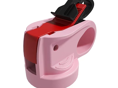 Pink Plastic Device Featuring Red And Black Components With Ergonomic Grip 3d model