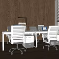 Modern office table and chair dining table and chair combination 3d model