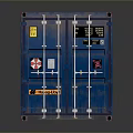 Happylov Blue Rusted Storage Container Ideal for Storing Household Living Essentials with Yellow Logo