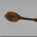 Artisan Crafted Wooden Stringed Musical Instrument with Detailed Carved Patterns and Smooth Finish