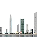 Modern City Skyline With Tall Skyscrapers And Contemporary Architectural Designs Along Waterfront