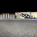 Traditional Cultural Wall Decoration Featuring Landscape Art Calligraphy And Stone Ground