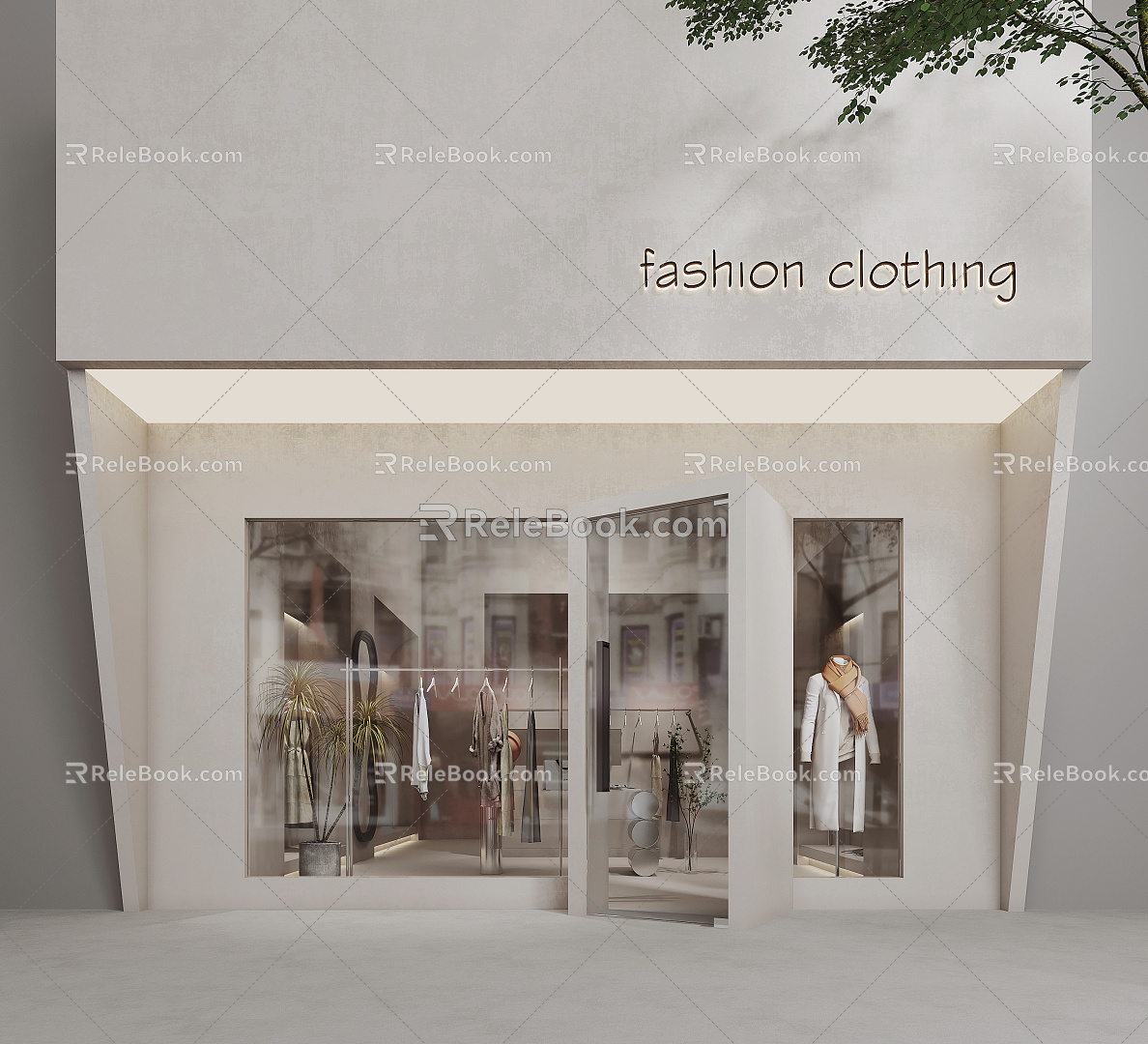 Modern Door Head Clothing Store Door Head Facade 3d model