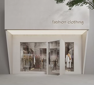 Modern Door Head Clothing Store Door Head Facade 3d model
