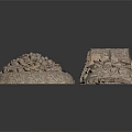 Wood and Stone Natural Textured Pieces With Various Shaped Blocks And Decorative Elements