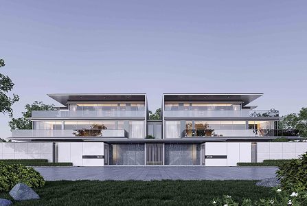 Modern Double Villa 3d model