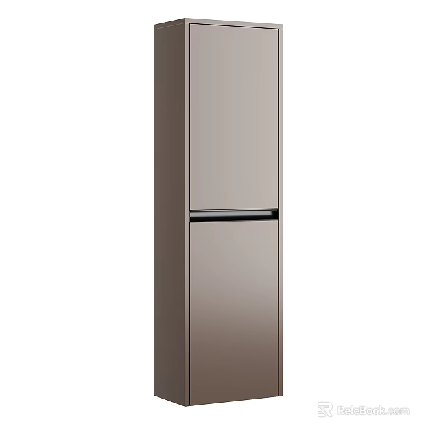 Modern Brown Bathroom Cabinet With Sleek Design Drawers And Storage Shelves 3d model 