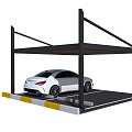Black Metal Frame Carport With White Sedan Parked In Designated Parking Space
