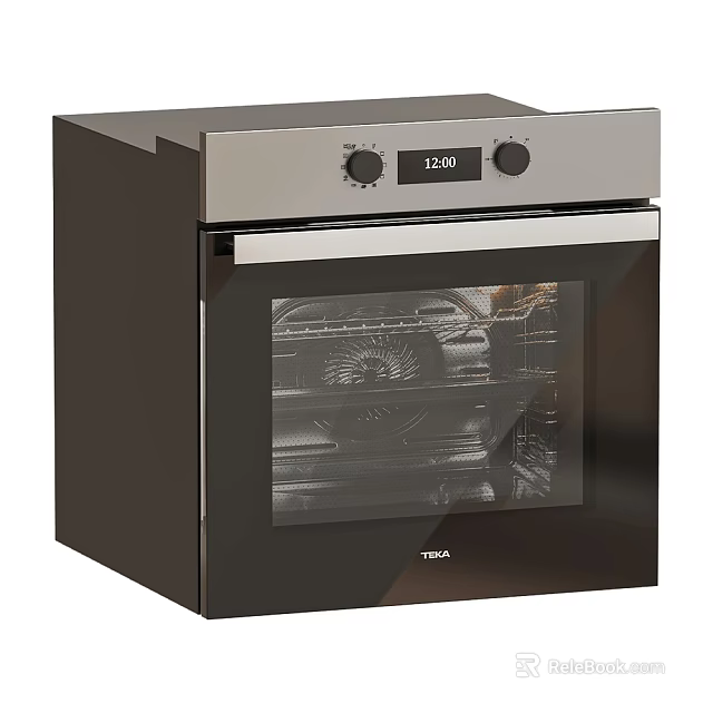 Modern Kitchen Appliance TOYA Oven With Black Silver Design Digital Display And 1200 Time Function 3d model 
