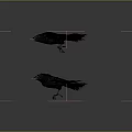 Realistic Black Ravens Flying and Perched with Detailed Feathers in Natural Scene