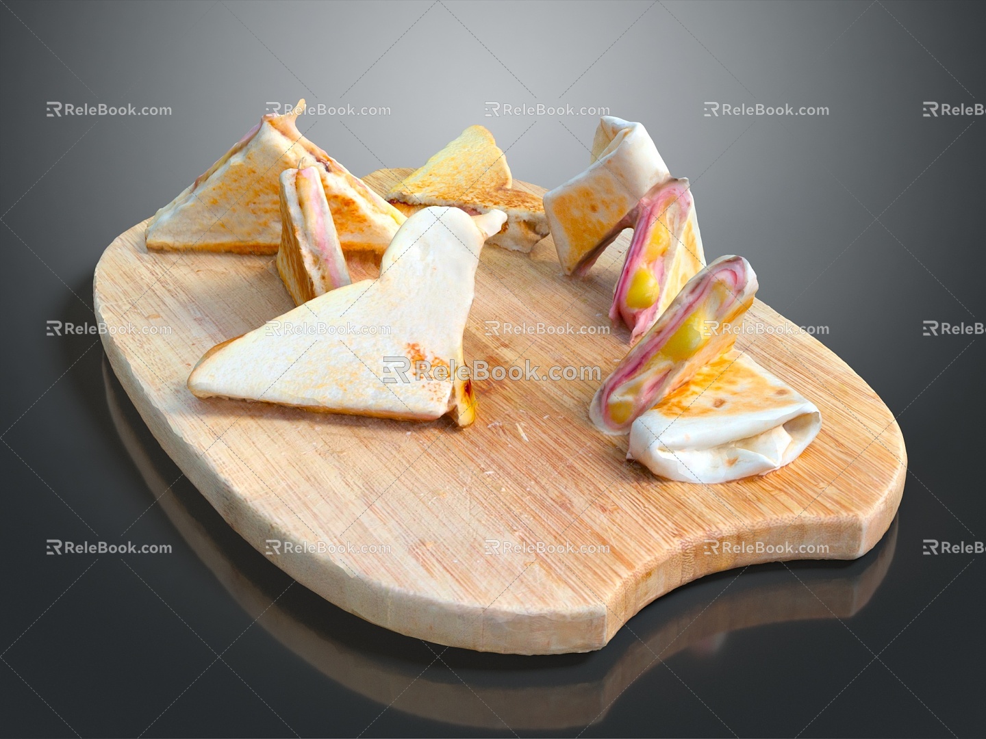 Modern Sandwich Lunch 3d model