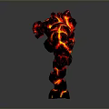 3D Lava Creature Character With Rock Body And Flowing Glowing Magma Details