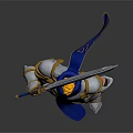 Blonde Haired Warrior in Silver Blue Armor Wielding Giant Sword with Blue Accents