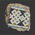 Traditional Architectural Component With Geometric Pattern And Decorative Tile Featuring White Yellow Green Colors